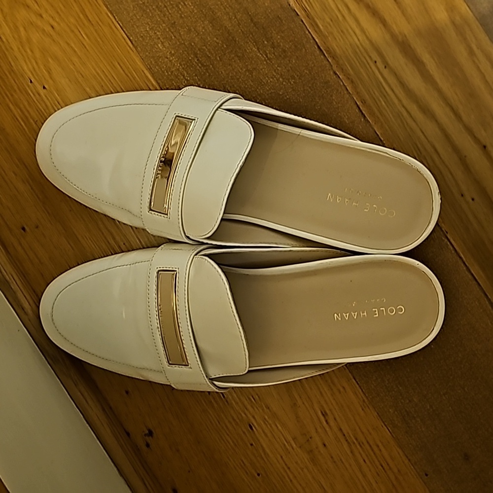 Cole haan white mules size 7.5 new